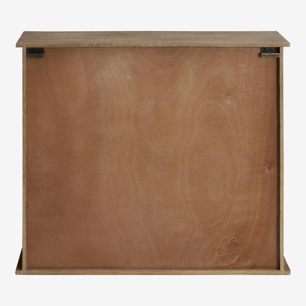 Rustic Brown Barnhardt Wall-Mounted Cabinet with Sliding Glass Doors