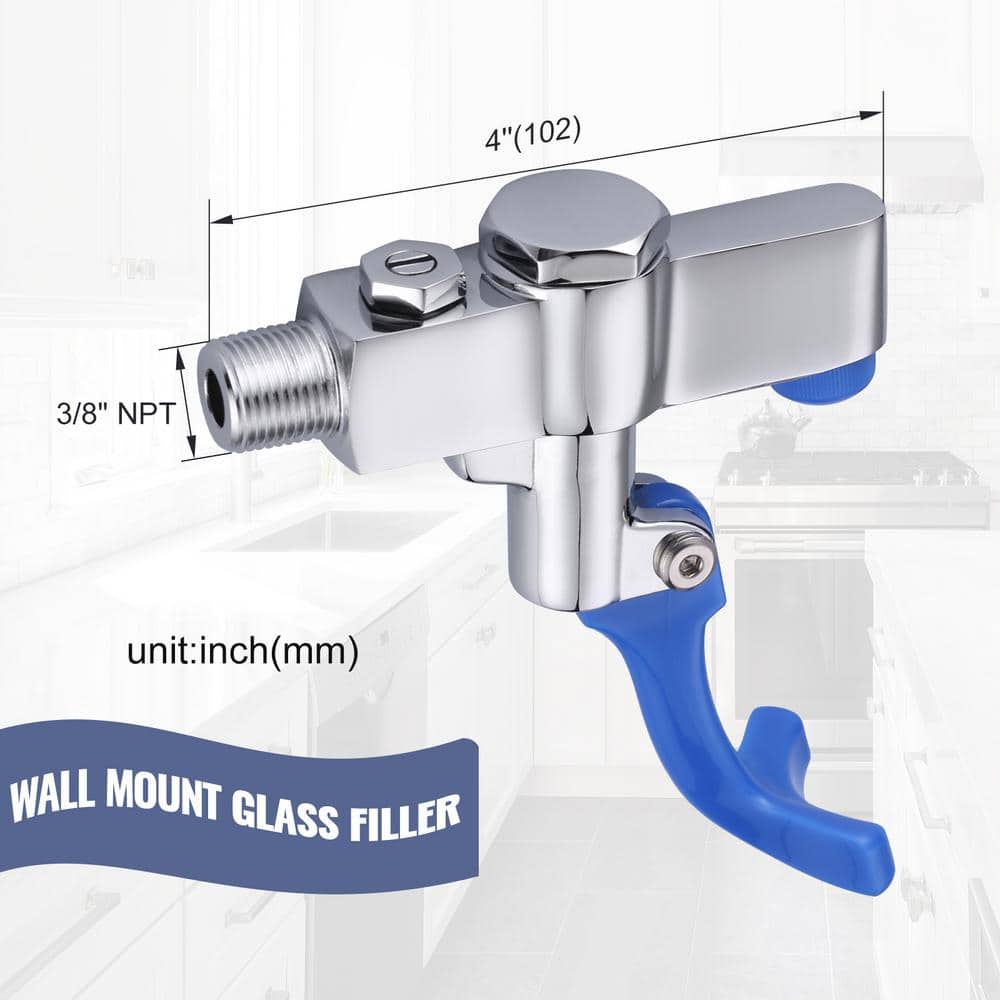 Commercial Polished Chrome Wall Mounted Pot Filler Faucet