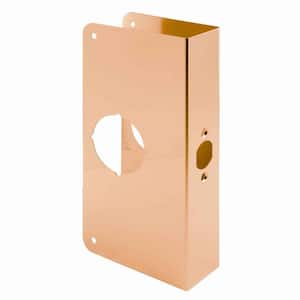 1-3/4 in. x 9 in. Thick Solid Brass Lock and Door Reinforcer, 2-1/8 in. Single Bore, 2-3/8 in. Backset