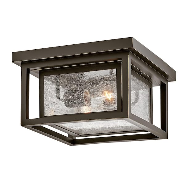 HINKLEY Republic 11.0 in. 2-Light Oil Rubbed Bronze Flush Mount