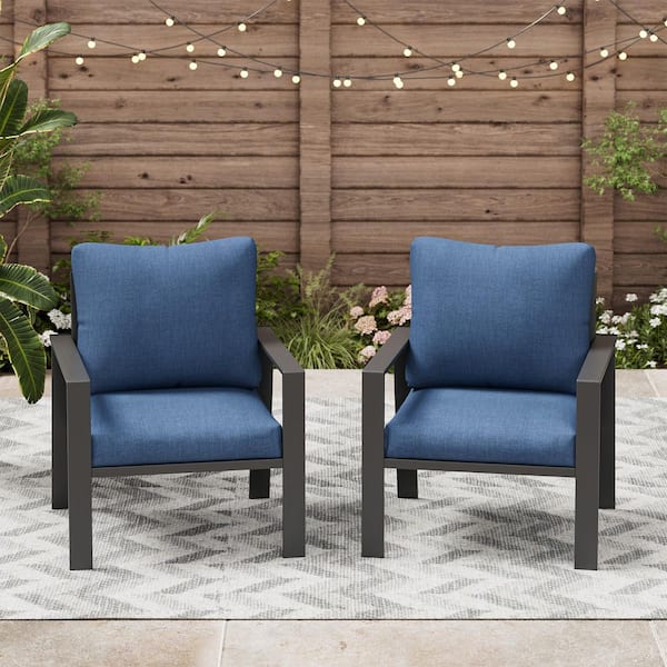 Outdoor Patio Aluminum Armchair (Set of 2)