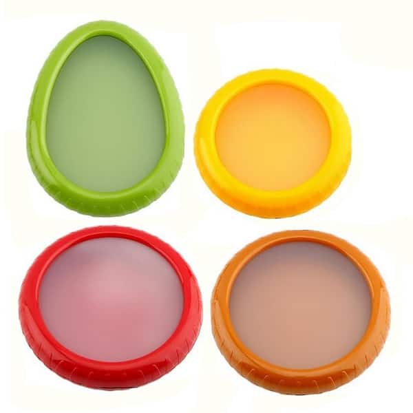 4-Piece Airtight Reusable Avocado Tomato Lemon Onion Garlic Food Saver Storage Container Set for Fridge Kitchen