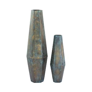 Crestview Aluminum 3.25 in. Decorative Vase in Oxidized Brass - (Set of 2)