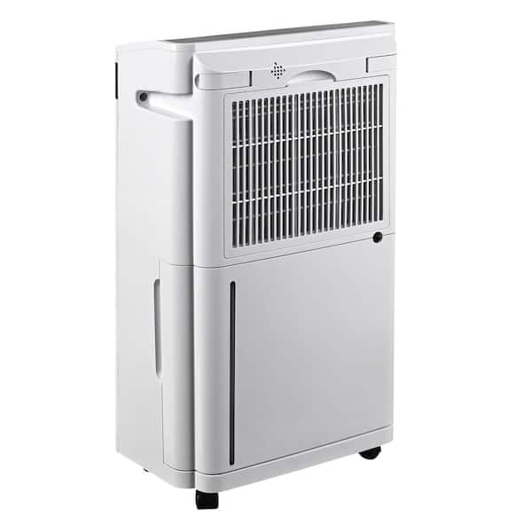 60 pt. 4500 sq. ft. Portable Dehumidifier for Basement in White, with Drain Hose, 6L Bucket, Continuous Run, Child Lock