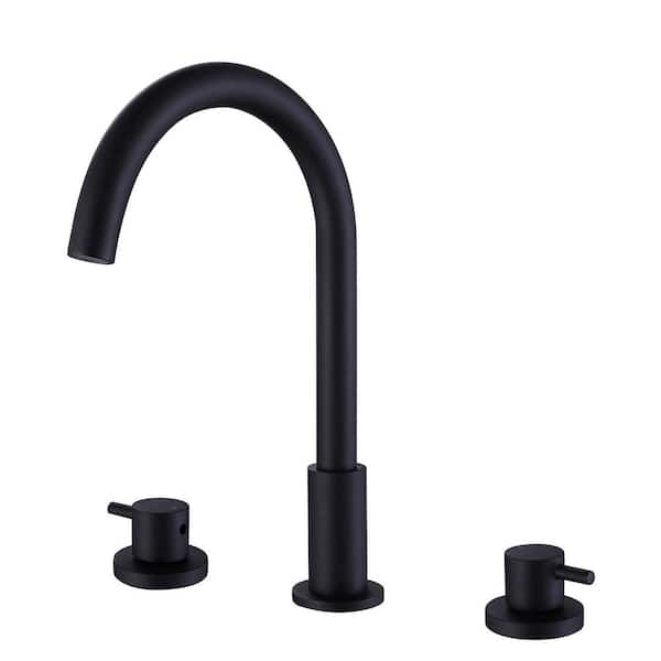 Unbranded 8 in. Widespread 2-Handle Bathroom Faucet in Matte Black