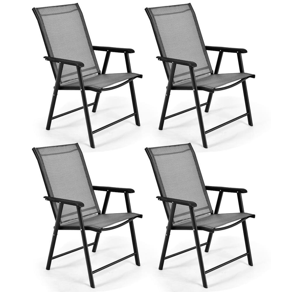 4-Piece Folding Portable Metal Outdoor Dining Chair HYO63 - The Home Depot