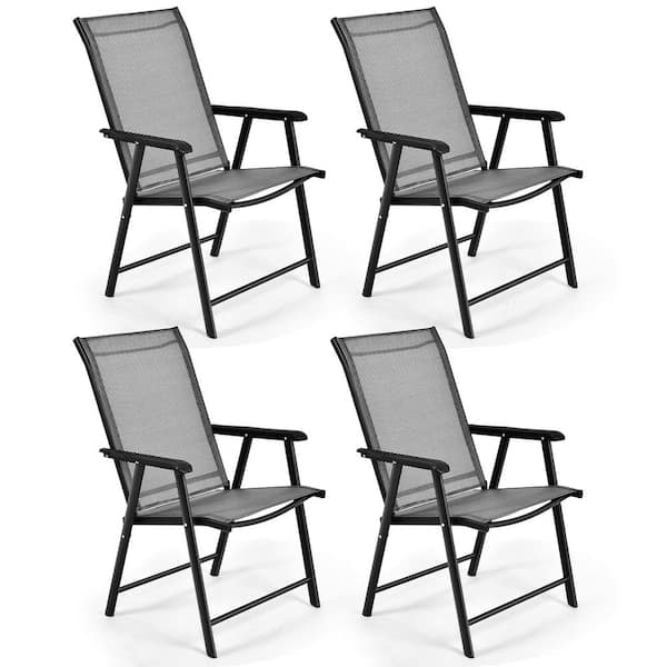 Unbranded 4-Piece Folding Portable Metal Outdoor Dining Chair