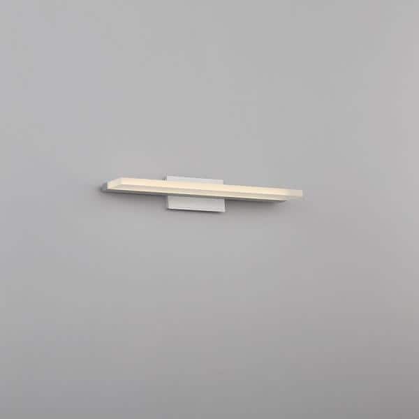 Sleek Edge-Lit Brushed Aluminum LED Vanity Light, 18"
