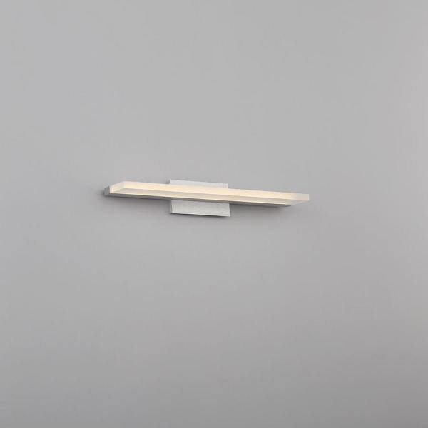 Sleek Edge-Lit Brushed Aluminum LED Vanity Light, 18"