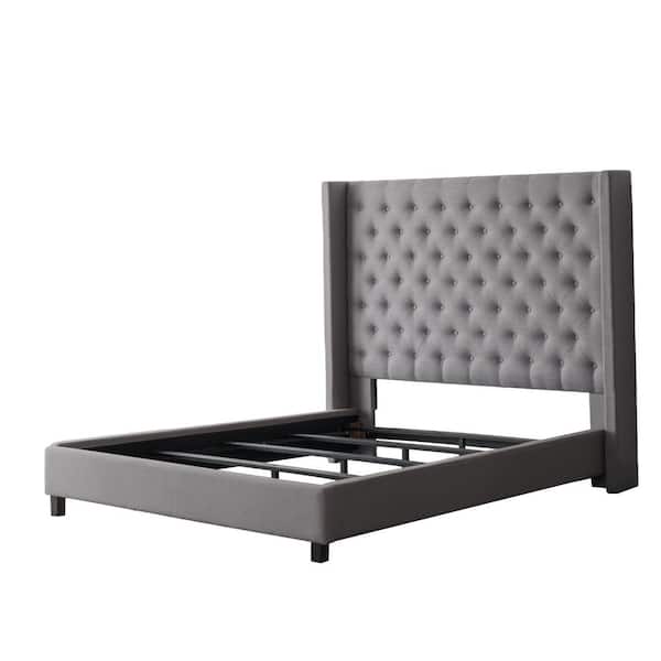 Upholstered bed with wings discount