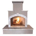78 in. Tile and Stucco Propane Gas Outdoor Fireplace