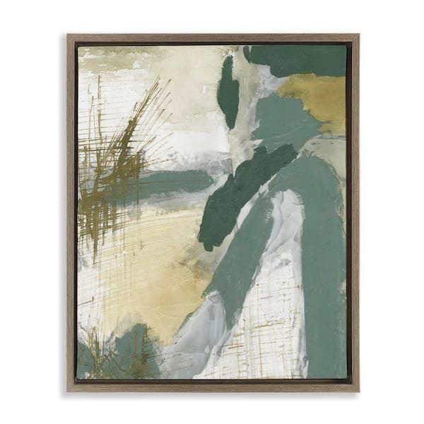 Stupell Industries Dynamic Abstract with Grey by Vanna Lam Brown Floater Frame Abstract Graphic Art Print 31 in. x 25 in.