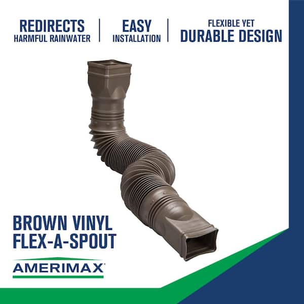 Amerimax Home Products - Flex A Spout 55 in. Brown Vinyl Downspout Extension