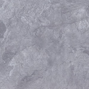 Smoke Slate 3 MIL x 12 in W x 12 in L Peel and Stick Water Resistant Vinyl Tile Flooring 30 sq ft