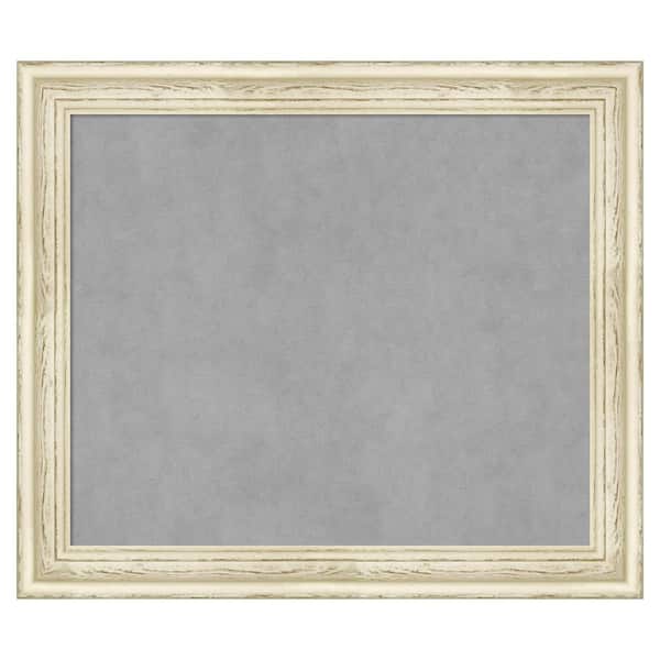 Amanti Art Country White Wash 28 in. x 24 in. Framed Magnetic Board