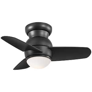 Spacesaver 26 in. Integrated LED Indoor Coal Ceiling Fan with Wall Control