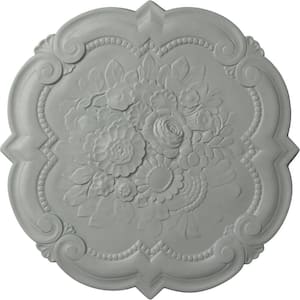 24-3/8" x 1" Victorian Urethane Ceiling Medallion, Primed White