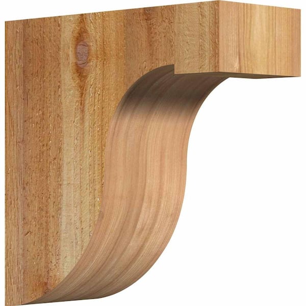 Ekena Millwork 4 in. x 10 in. x 10 in. Western Red Cedar Del Monte Rough Sawn Corbel