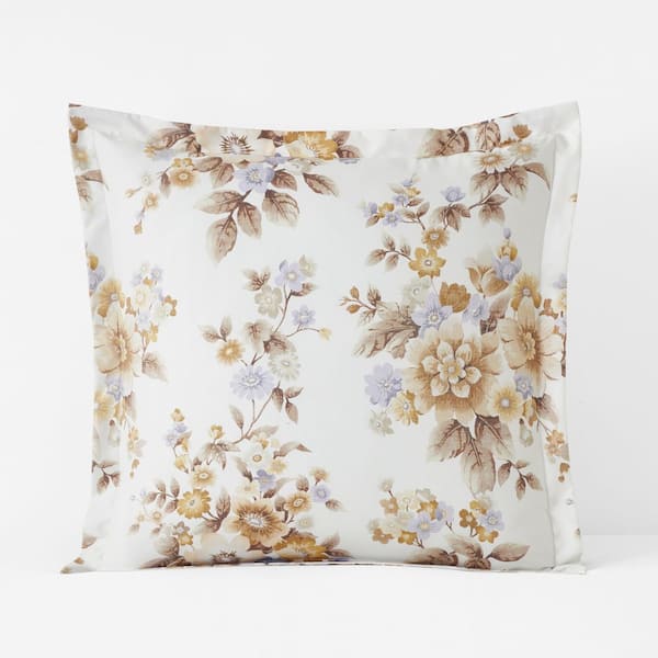 The Company Store Legends Hotel Primrose Bloom Beige Multi Wrinkle-Free Sateen Euro Sham