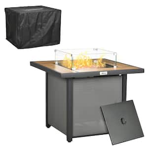 Metal Outdoor Fire Pit Table with Lid