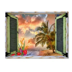 35 in. x 47 in. "Tropical Window to Paradise IV" by Leo Kelly Printed Canvas Wall Art