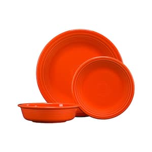 3-Piece Casual Poppy Ceramic Dinnerware Set (Service for 1)