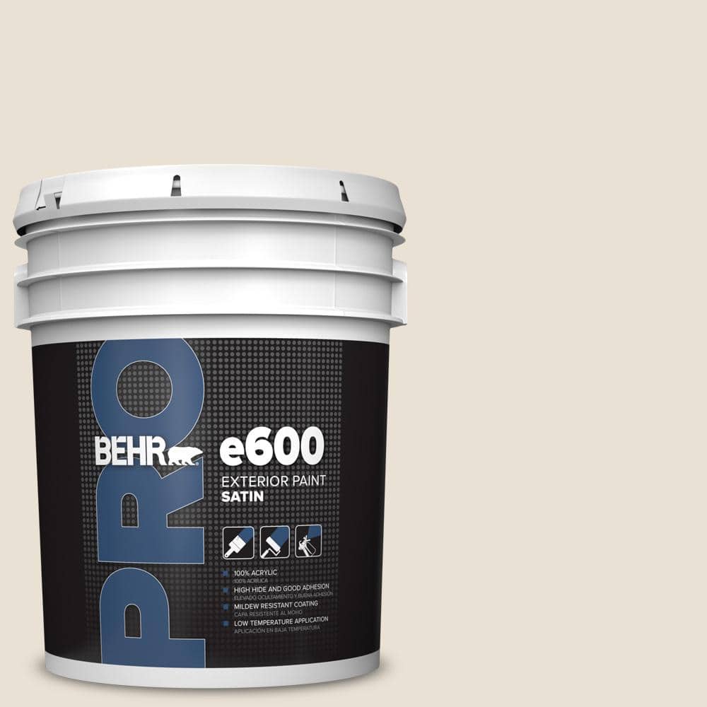 BEHR PRO 5 gal. 730C1 White Clay Satin Exterior Paint PR64005 The