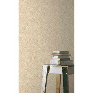 Gold and Beige Minimalist All Over Prints Floral Wallpaper R7857 (57 sq. ft.) Double Roll