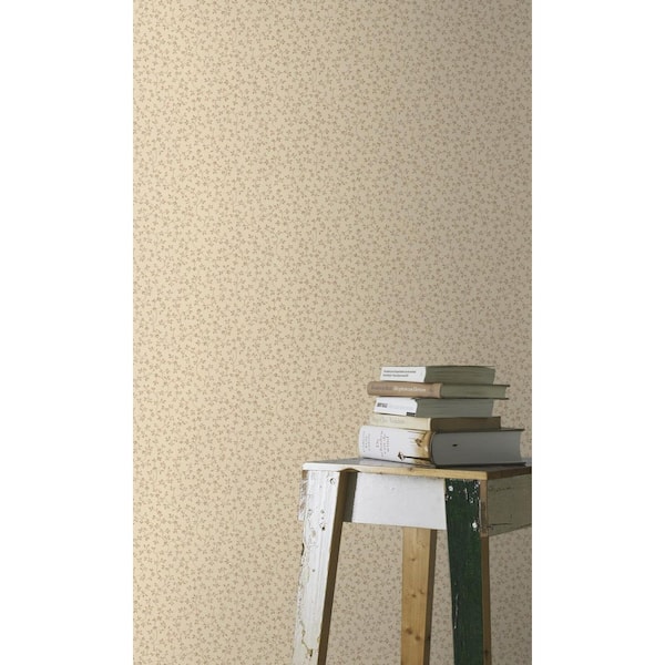 Walls Republic Gold and Beige Minimalist All Over Prints Floral Wallpaper R7857 (57 sq. ft.) Double Roll