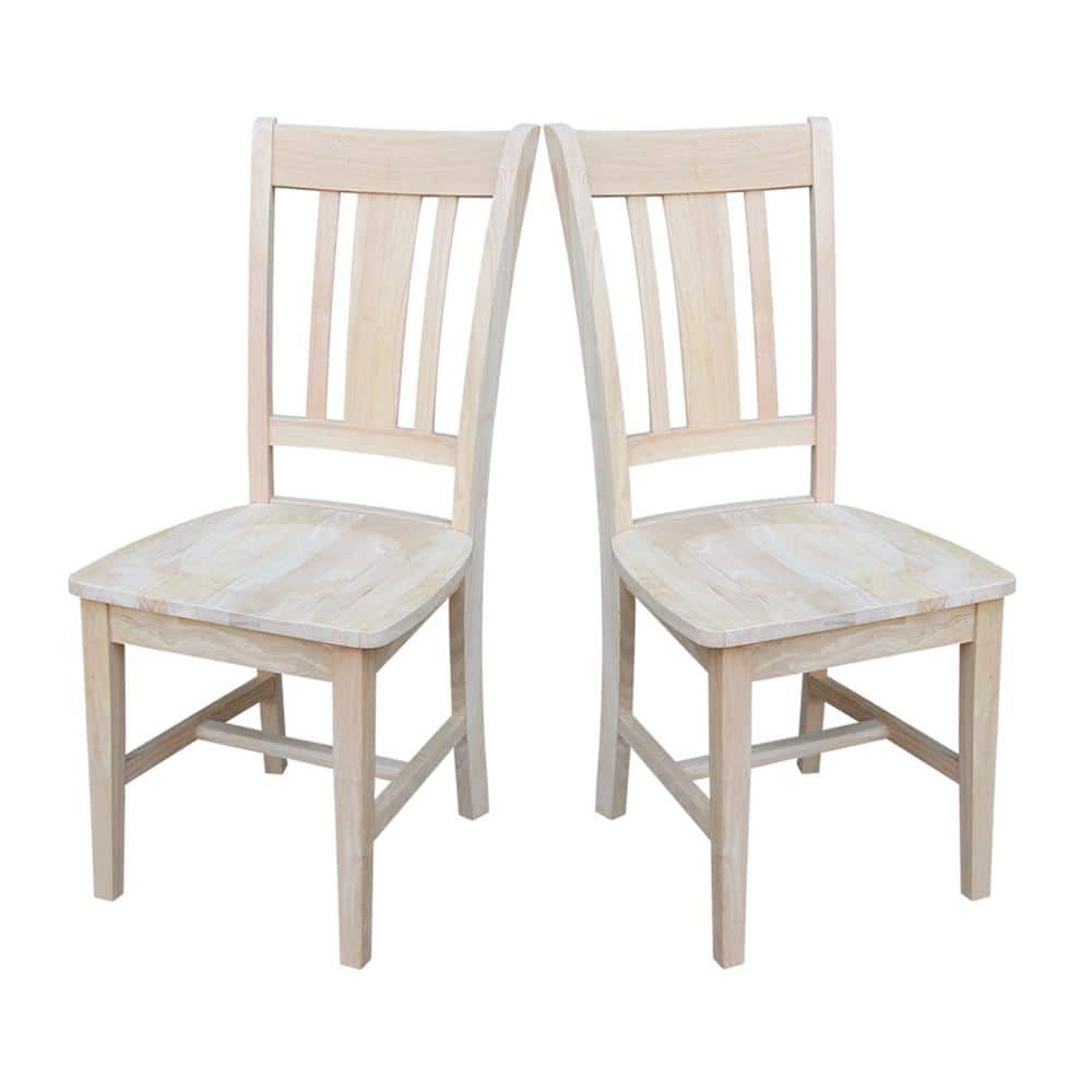 Windsor White High Slat Solid Wood Side Chair Set