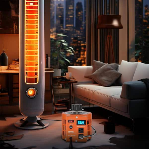2000VA Auto Variable Voltage Transformer AC Voltage Regulator with LCD Display 4-Extra Fuses Thermal Control Switch