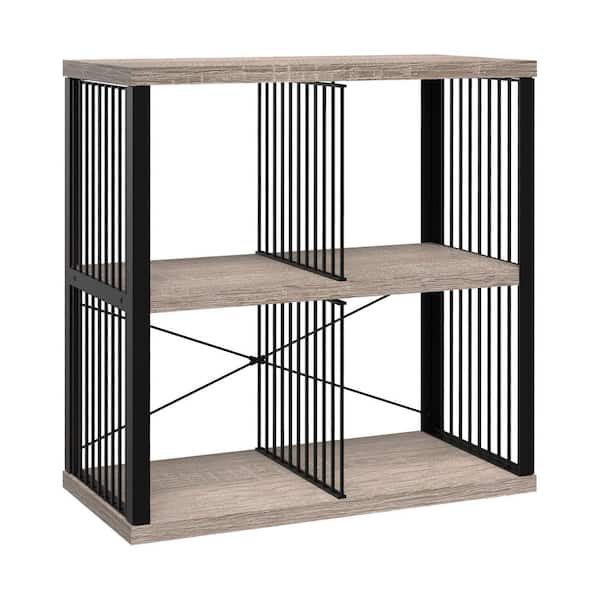 30.55 in. H x 30.20 in. W x 14.96 in. D Mixed Material- Apple Walnut Cube Storage Organizer