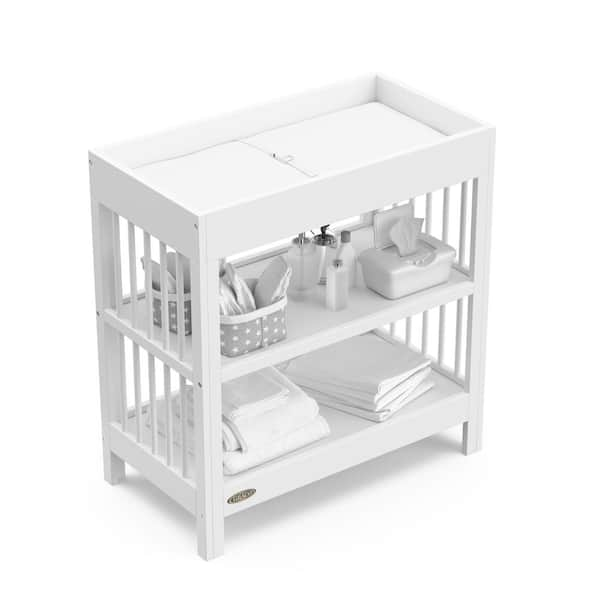 Graco Teddi White Changing Table with Water Resistant Changing Pad 00524 2101 The Home Depot