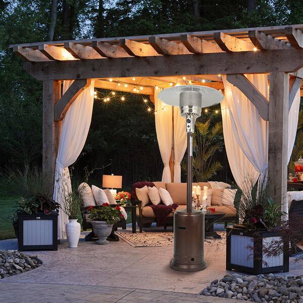 46000 BTU Brown Stand Propane Patio Heater in Brown HD-HEATER-BROWN