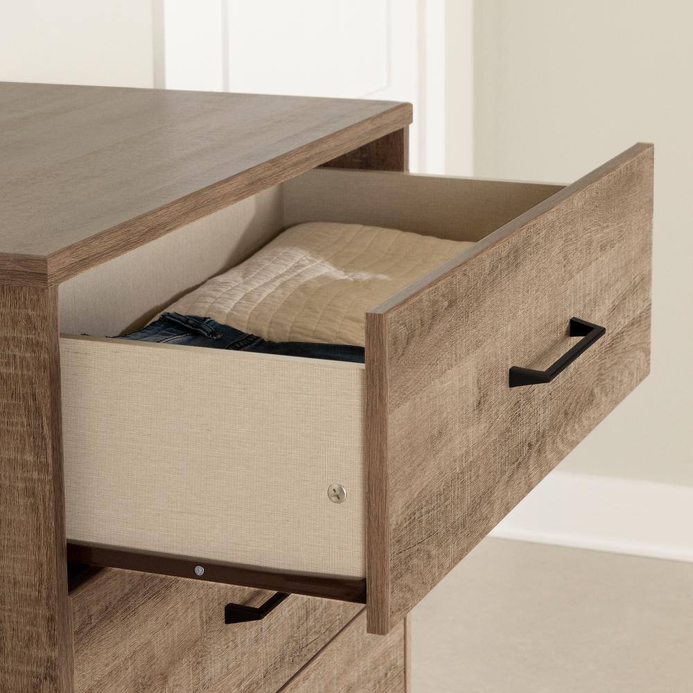 Weathered Oak Farmhouse 4-Drawer Tall Dresser