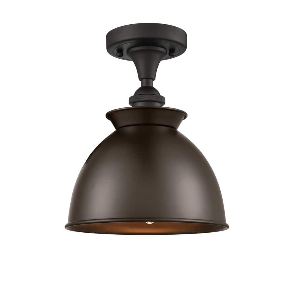 Adirondack 8.5 in. 1-Light Oil Rubbed Bronze Industrial Semi-Flush Mount price history on PriceWatchPro