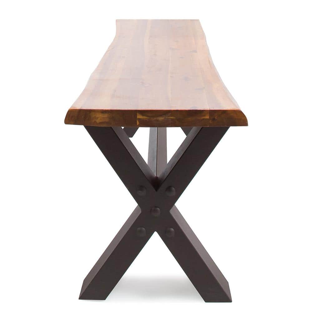 Sustainable Acacia Wood Outdoor Dining Bench in Teak Finish