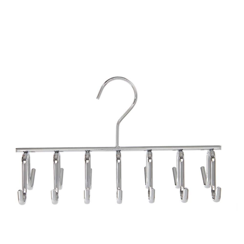 Chrome Metal Tie and Belt Organizer with 14 Hooks