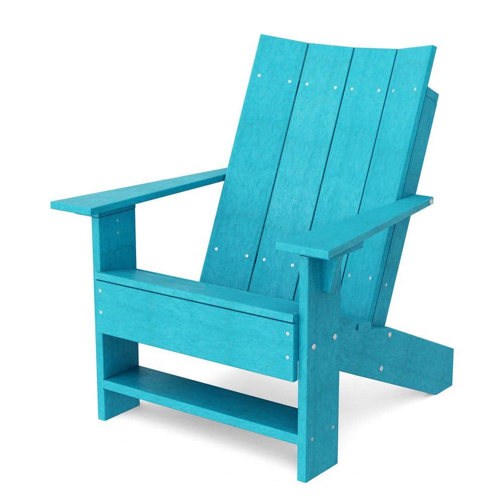 Contemporary Aruba Blue Plastic Outdoor Adirondack Chair price history on PriceWatchPro