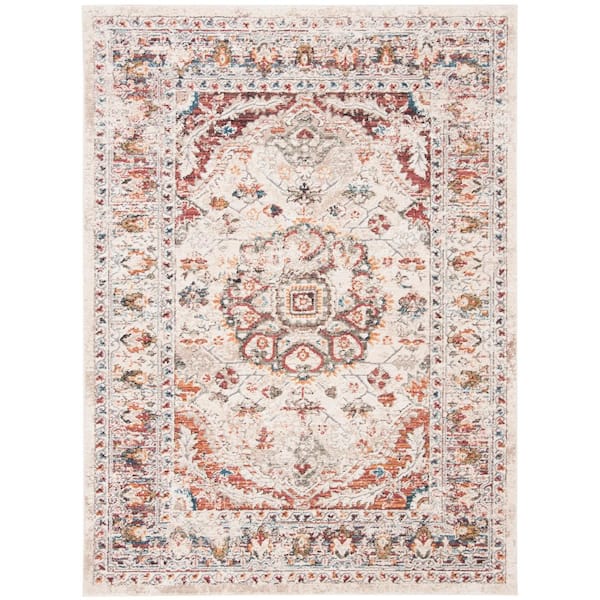 Carlyle 7 ft. x 9 ft. Ivory/Gold Distressed Oriental Area Rug