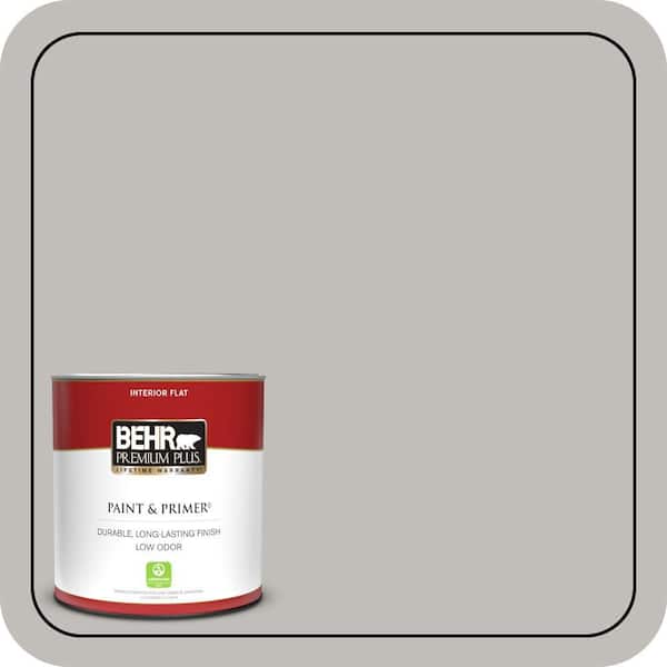 BEHR PREMIUM PLUS 1 qt. Home Decorators Collection #HDC-WR15-3 Noble Gray Flat Low Odor Interior Paint & Primer