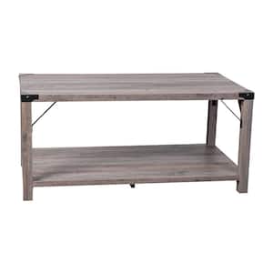 22 in. Gray Wash Rectangle Engineered Wood Coffee Table
