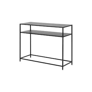 Kamas 40 in. Long Matte Black Powder Coated Steel Rectangular Console Table