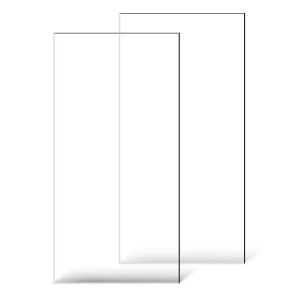 Plexiglass Acrylic Sheets 2-Pack Plastic Sheet 24 x 48 in. 1/8 in. Thick Clear Plastic Cast Transparent Glass