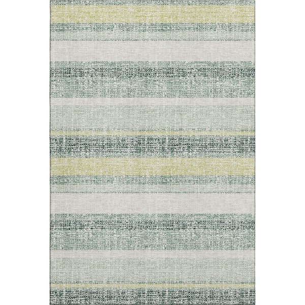 Mayfield Premium Machine Washable Abstract AMF2122 Seafoam 3 ft. x 4 ft. Area Rug