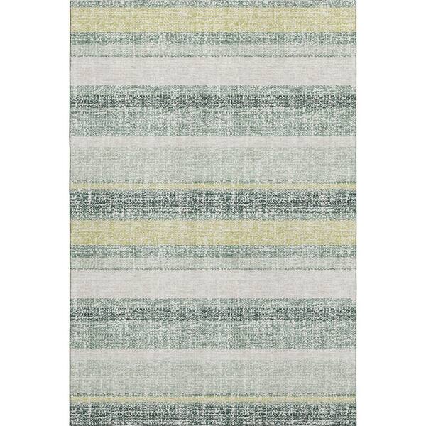 Mayfield Premium Machine Washable Abstract AMF2122 Seafoam 5 ft. x 7 ft. 6 in. Area Rug