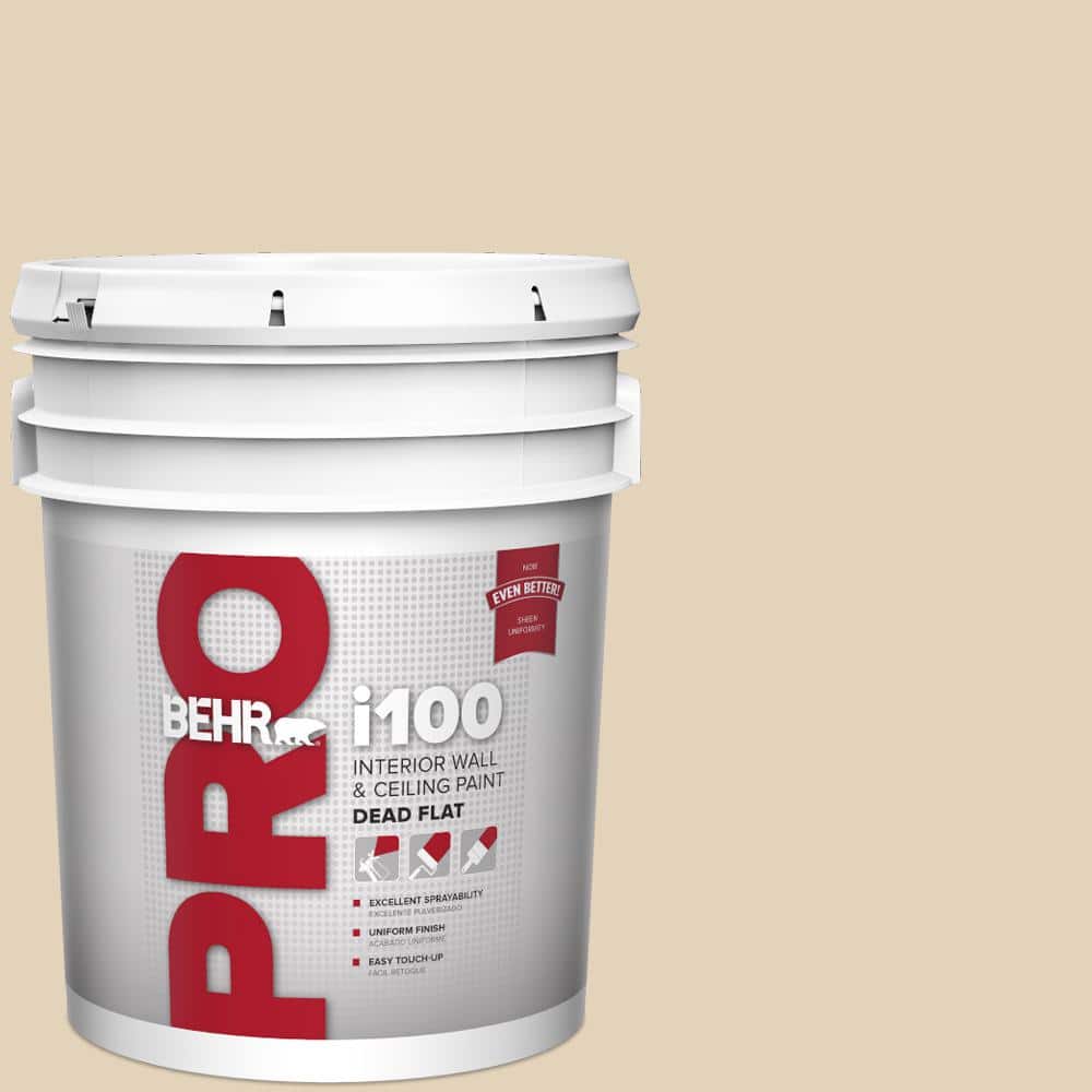 BEHR PRO 5 gal. BXC50 Stucco White Dead Flat Interior Paint PR10505