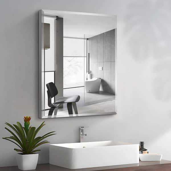 Unbranded 24 in. W x 30 in. H Rectangular Silver Surface/Recessed Mount Medicine Cabinet with Mirror bathroom Large storage