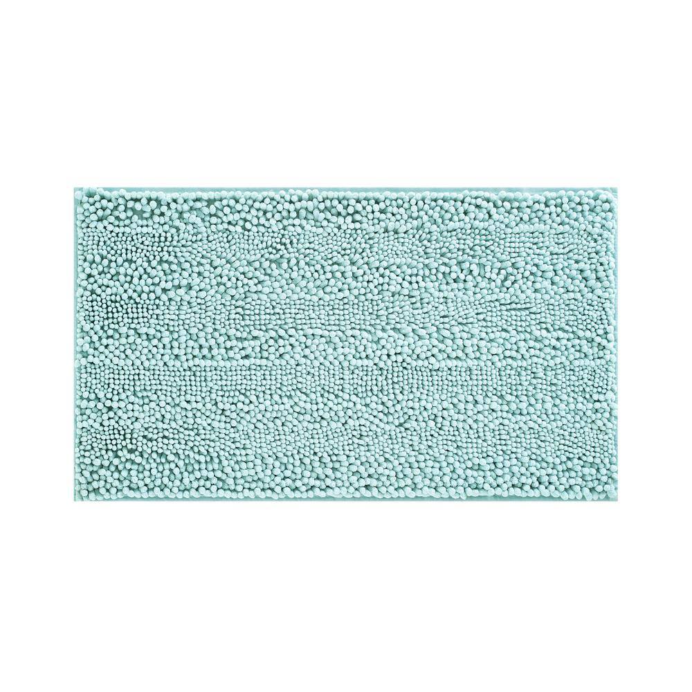 Aqua Chenille Non-Slip Polyester Bath Mat 17" x 24"