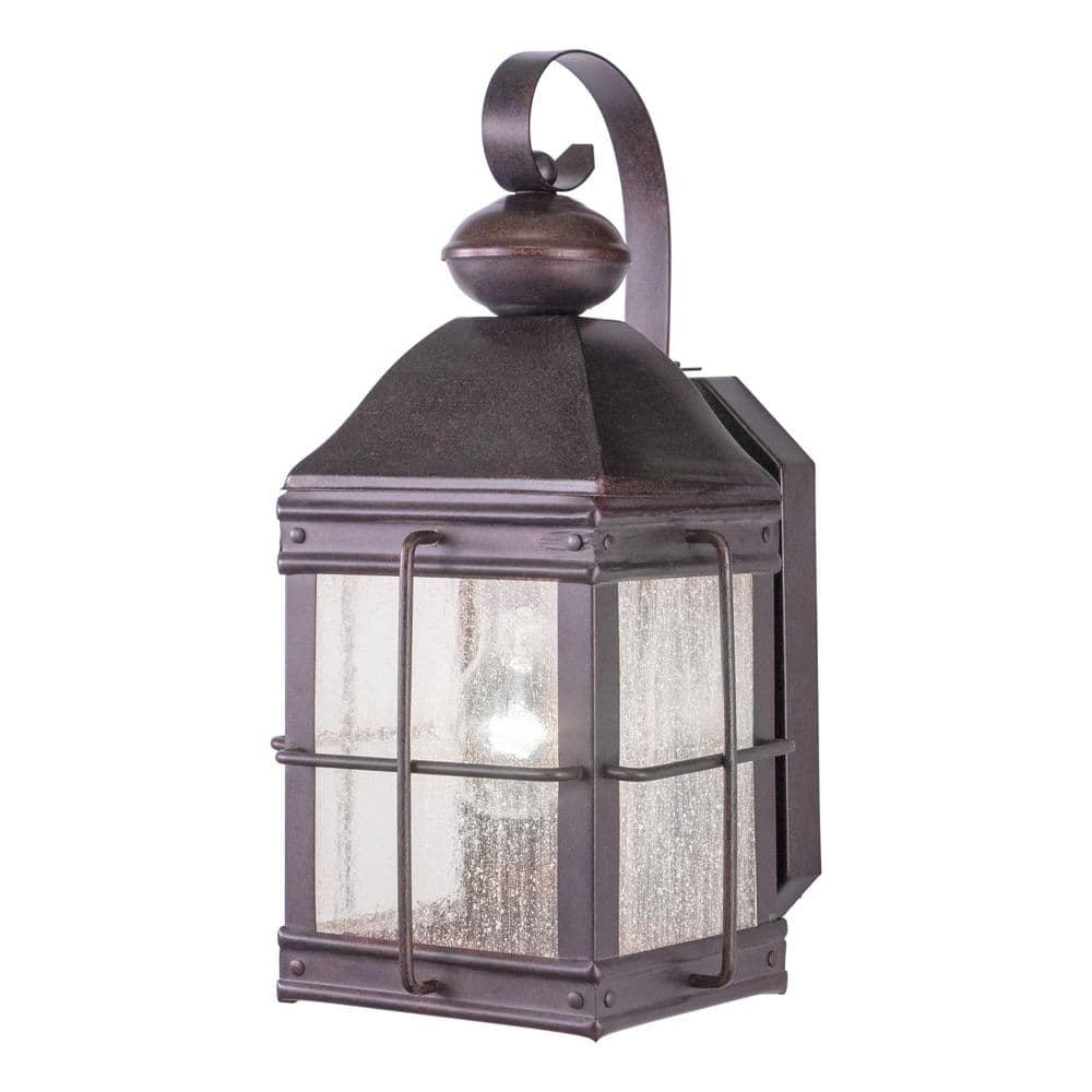 Revere 1 Light Bronze Rectangle Outdoor Wall Lantern Clear Glass